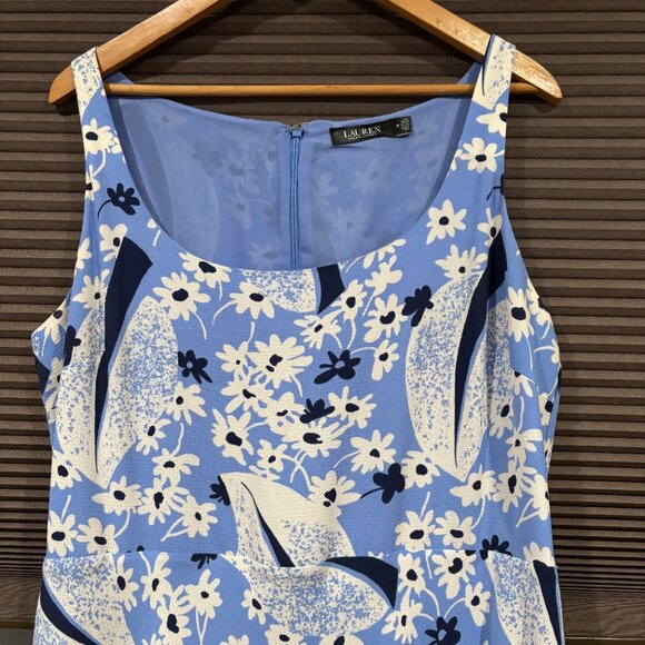 Lauren Ralph Lauren Womens Floral Crepe Sleeveless Dress SZ: 14 - Picture 2 of 15